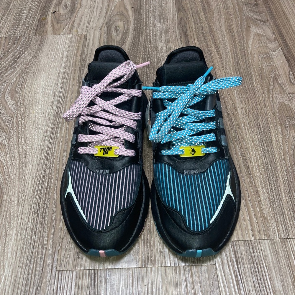 NWT Adidas Nite Jogger Ninja Core Black Blue Pink Mens 6.5 Womens 8 -New w/o Box